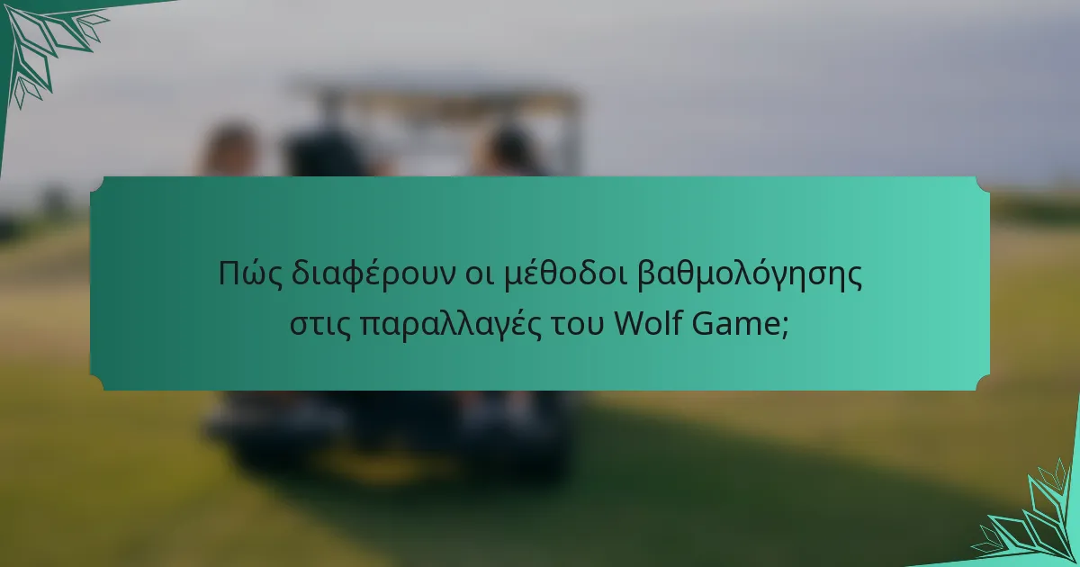 Πώς διαφέρουν οι μέθοδοι βαθμολόγησης στις παραλλαγές του Wolf Game;