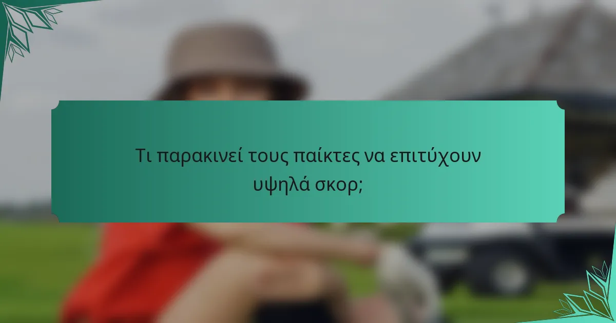 Τι παρακινεί τους παίκτες να επιτύχουν υψηλά σκορ;